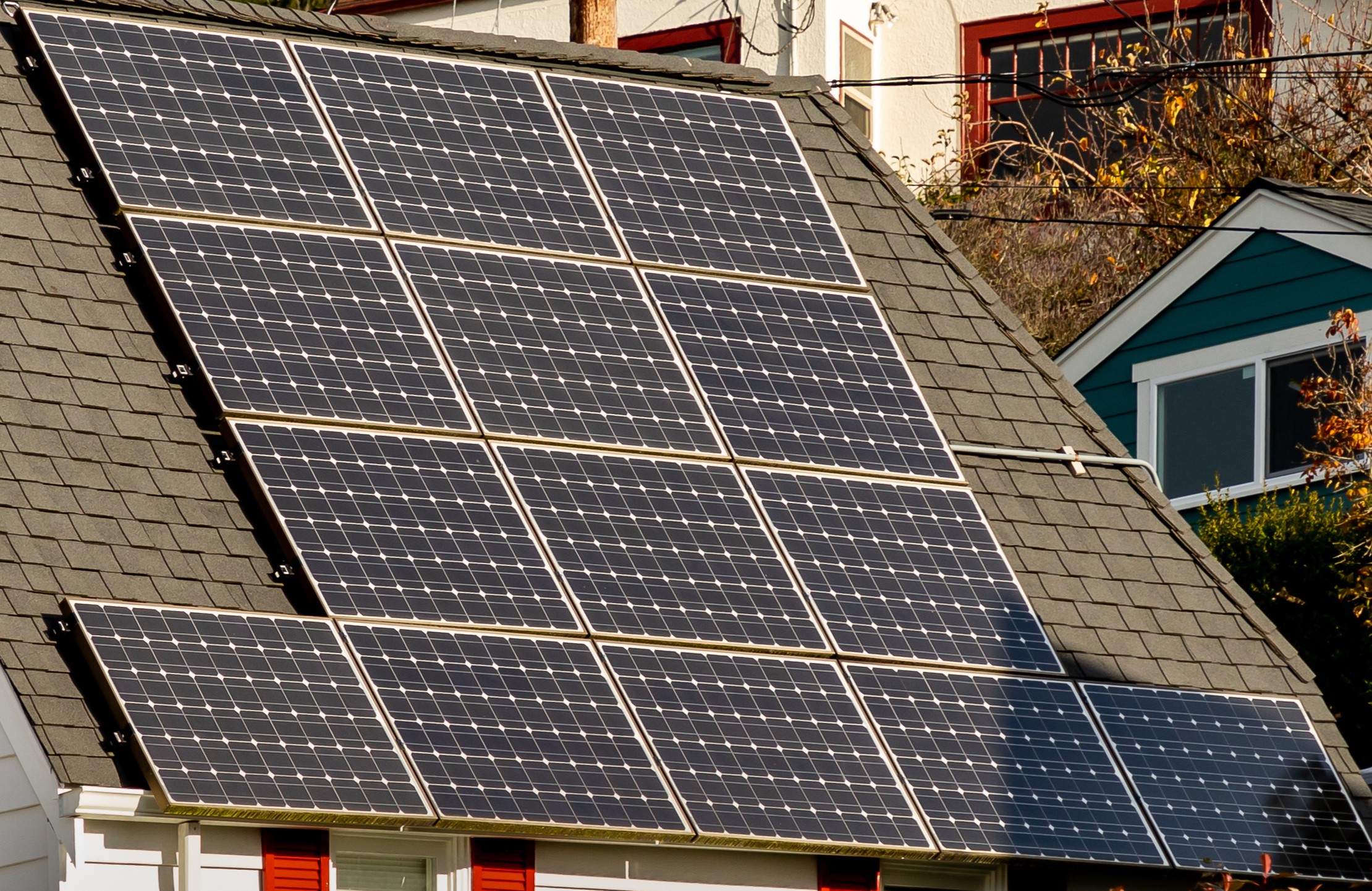 Solar panels on a roof